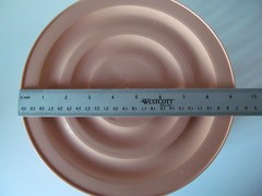 Vtg Round Plastic Baskets Storage Organizing Peach Gray Lot of 3 Mini Laundry