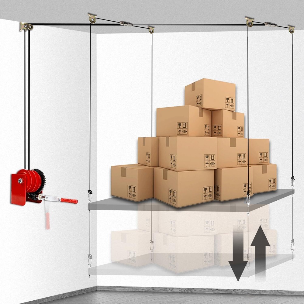 Overhead Garage Storage Lift-Heavy Duty Ceiling Mounted Garage Storage System