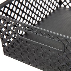 Medium Black Decorative Plastic Storage Basket, 14 in x 11.5 in x 5.3 in