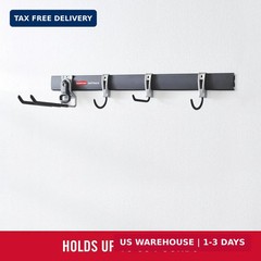Rubbermaid FastTrack Garage Storage Utility Hooks 5 Piece Black All in One Rail
