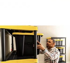 27 Gal. Tough Storage Tote in Black and Yellow