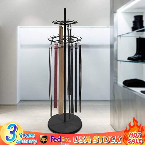 Floor Standing Belt Display Rack 66in Metal Retail Tie Rack Hanger Organizer