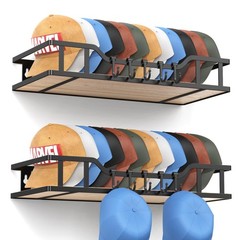 Natural Wood Hat Racks for Baseball Caps Peaked Caps Wall Hat Organizer Fit 4…