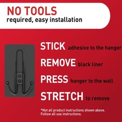 Command X-Large Matte Black Triple Hook, 1 3 (Pack of 1),