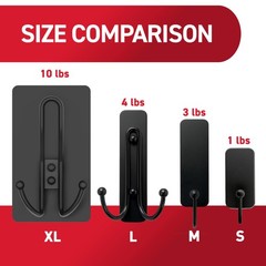 Command X-Large Matte Black Triple Hook, 1 3 (Pack of 1),