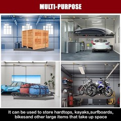 Overhead Garage Storage Rack -Heavy-duty Lifting Garage Ceiling Storage Rack