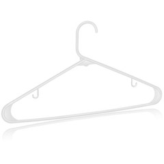 100 Pack Plastic Hangers Standard Thick Clothes Hangers with Double Hooks White