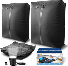 Travel Vacuum Storage Bags with Pump 2 Pack 40L 28L Compression Packing Cubes