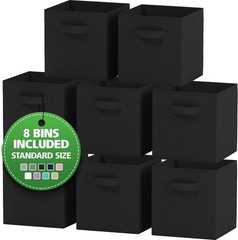 Storage Cube Set, 8-Piece – 10.5×10.5×11 inches – (Black)