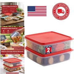 BPA Free Plastic Storage Containers with Lids Stackable for Kitchen Organization