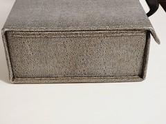 Vtg Gray Faux Leather Coupon Carrying Case W/Handle and est. 200 Numbered Cards