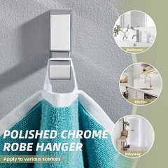 Bath Towel Hook Polished Chrome 304 Stainless Steel L Shape Coat Hanger Wall