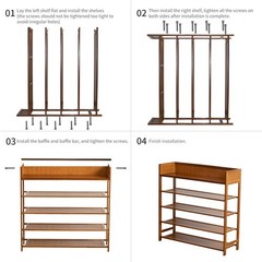 Sobibo Bamboo Shoe Rack Organizer 5 Tier Shoe Shelf Storage Organizer For