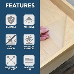 Stain-Resistant Clear Vinyl Shelf Liner 18” x 192” – Protect Your Surfaces