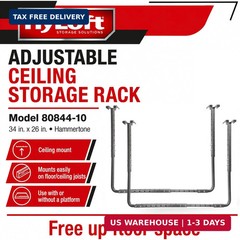 HyLoft Adjustable Garage Ceiling Mount Storage Rack Kit, Ceiling Shelving Mounts