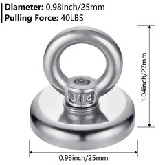 FINDMAG 40 LBS(18KG) Magnetic Hooks Super Strong 10PACK 40LBS, Silver