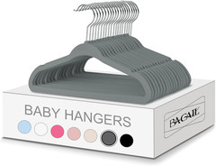 BAGAIL 50 Pack Kids Velvet Hangers 11 Inches Children’S Clothes Hangers Non-Slip