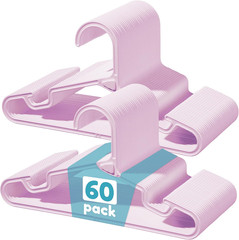 60 Pack Kids Hangers, 11 Inches Baby Clothes Hangers for Closet, Stackfit Interl
