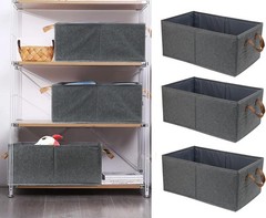 Fordonral 3 Pack Large Foldable Storage Bins for Closet Clothing Sheets Toys