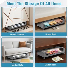 4 X Under Bed Containers Closet Box w/ Zipper Rolling Organizer Bedding Storage