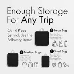 (Not Made In China) Compression Packing Cubes For Travel, Suitcase and Luggag…