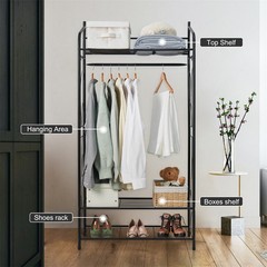 Large Garment Clothes Rail Home Retail Coat Stand Hanging Display Portable Tidy