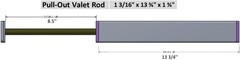 Designer Wardrobe Reversible Closet Valet Rod 11.75″ or 13.75″ Length with 8.5″