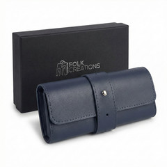 4 Slot Watch Roll Travel Case Vegan Leather Watch Organizer for Men Storage