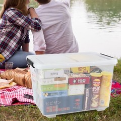 Idotry 50 Qt Stackable Latching Box w/ Lid & Wheels Plastic Containers, 6-Packs