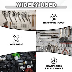 12 Pcs Pegboard Hooks, 5.9″ Peg Board Hooks Kit, Silver Tone (1.2mm)
