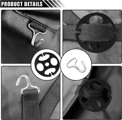 24PCS Car Seat Cover Clips & Hooks Set, Locking Fasteners, Black, Universal Fit