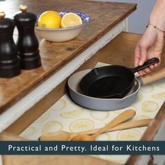 UNSCENTED & Wipe Clean Drawer Liners with a Yellow Lemons Design – Perfect fo…