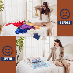 **12 Jumbo Vacuum Storage Bags XL Space Saver with Hand Pump Reusable**