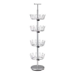NEW 24 Pair Metal Closet Shoe Tree Organizer Storage 4 Tier Rack Carousel Spin