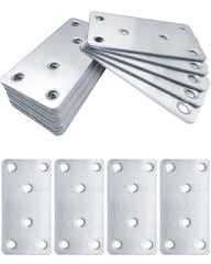 20 Pack Silver Flat Mending Plates, 3.1×1.5, 6-Hole, Stainless Steel Brace