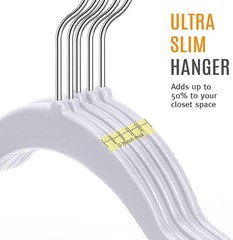50 Plastic Hangers 17.7 Inch Non-Slip, Space Saving Closet Organizers, Heavy …
