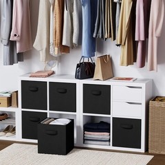NEW.Storage Cube Set, 8-Piece – 10.5×10.5×11 inches – (Black)