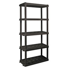 Hyper Tough Plastic Storage Shelves Garage Shelving Unit 5-Tier 73.80″H x 17.75″
