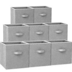 Storage Cubes – 11 Inch Heavy Duty Fabric Medium -11 inches, Grey
