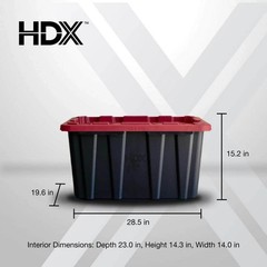 27 Gal. Tough Storage Tote in Black and Red