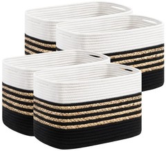 4 Pack Baskets for Organizing, Woven Storage Baskets for Toys and Towel, Rect…
