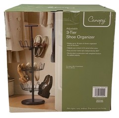 OBO👟⭐ NEW CANOPY 3-TIER ADJUSTABLE SHOE ORGANIZER FREESTANDING STORAGE RACK 👟⭐