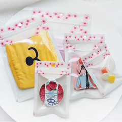 100 Clear Window Glossy White and Pink Small Clothing Storage Zip Seal Lock Bags