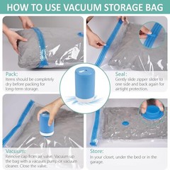 Vacuum Travel Bags PA+PE 8 Pack with Pump Space Saver for Clothes Luggage