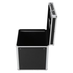 Vinyl Record Storage Case Aluminium Waterproof Holds 50 LPs, 12″ Sleeves Black