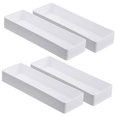 4 Pack Plastic Drawer Organizer 9.5 x 3 x 1.4 Inch Tabletop Organizer Tray