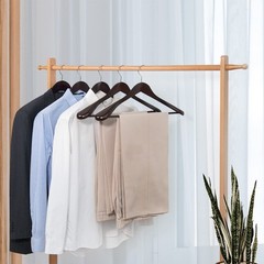 Mahogany Wooden Suit Hangers 6 Pack Wood Coat Jacket Shirt Glossy Finish 360