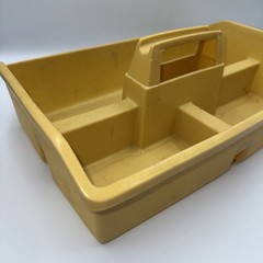 VTG Rubbermaid Yellow Divided Caddy Retro Kitchen Gardening Tool Cleaning 3153