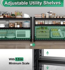 Adjustable 3-Tier Industrial Garage Shelving Unit – 48” W, Space-Saving Storage