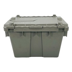 Choice Stackable Grey Chafer Tote / Storage Box with Attached Lid 12x10x7 Gray